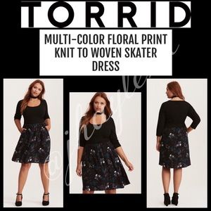 TORRID: Multi-Color Floral Print Skater Dress